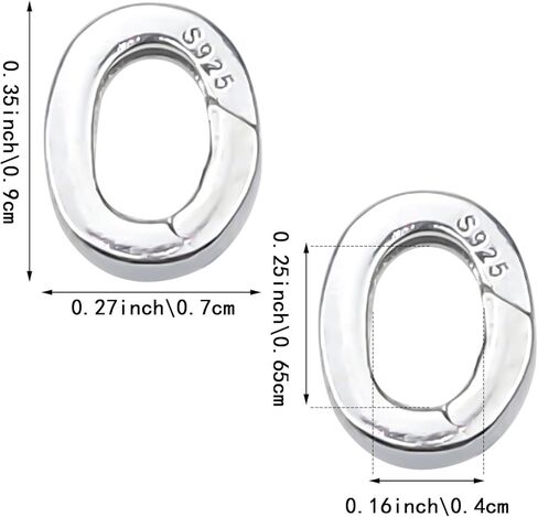 2 حزمة 925 الفضة الاسترليني البيضاوي قلادة اللؤلؤ محسن، المعادن بوابة الربيع حلقات موصل المشبك قلادة لسوار خلخال صنع المجوهرات in Kuwait