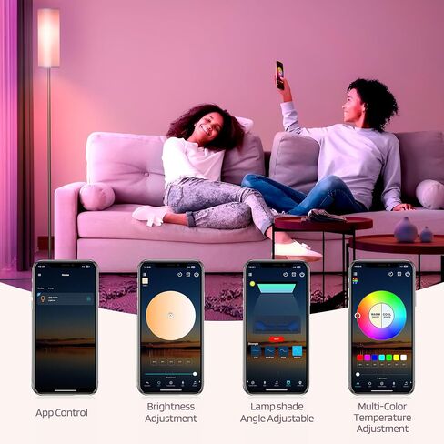 مصباح أرضي RGB لغرفة المعيشة، مصباح أرضي حديث ذكي مع لمبة LED RGB، مصباح أرضي قائم مع التحكم في التطبيق، مصباح أرضي متغير اللون لغرفة النوم وغرفة المعيشة in Saudi Arabia