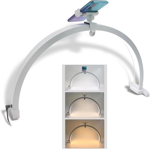 Half Moon Lamp for Lash Extension, 20W 3200 to 5600K Foldable Esthetician Light Eyelash Lamp with Phone Holder, Portable Nail Desk Lamp Lighting for Beauty Skincare Lashes in Saudi Arabia