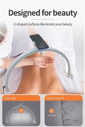 Half Moon Lamp for Lash Extension, 20W 3200 to 5600K Foldable Esthetician Light Eyelash Lamp with Phone Holder, Portable Nail Desk Lamp Lighting for Beauty Skincare Lashes in Saudi Arabia