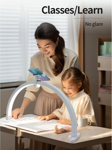 Half Moon Lamp for Lash Extension, 20W 3200 to 5600K Foldable Esthetician Light Eyelash Lamp with Phone Holder, Portable Nail Desk Lamp Lighting for Beauty Skincare Lashes in Saudi Arabia