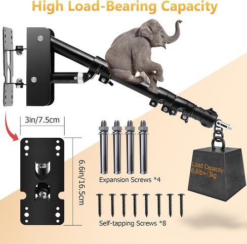 حامل إضاءة حلقة MACTREM على الحائط، 71.65 بوصة/182 سم ذراع مثلث للتركيب على الحائط للضوء القوي، التصوير الفوتوغرافي، Softbox، العاكس، المظلة، إضاءة فيديو الاستوديو، يدعم دوران 180 درجة in Kuwait