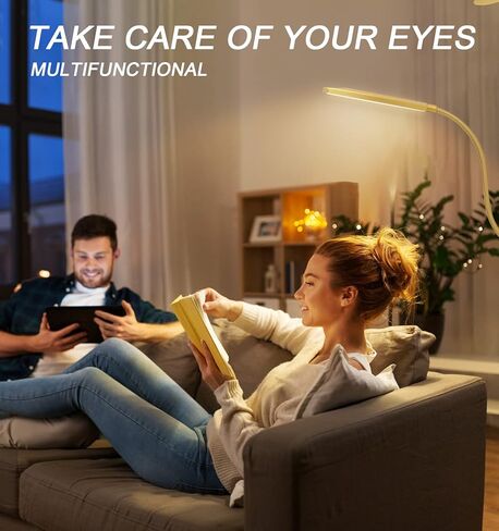 مصباح أرضي LED، مصباح أرضي للأم والطفل مقاس 67 بوصة، مصباح أرضي RGB متغير اللون مع ضوء للقراءة، إضاءة مزاجية مع جهاز تحكم عن بعد والتحكم في التطبيقات، مصباح ذهبي عالي القطب لغرفة المعيشة وغرفة النوم والمكتب والحفلات in Kuwait