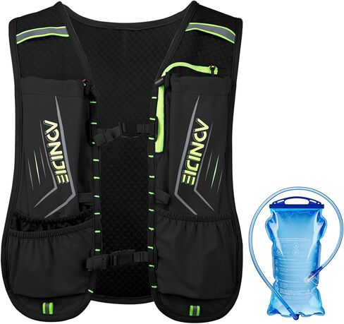TRIWONDER Hydration Pack Backpack 5L Marathoner Running Race Hydration Vest (Black - with a Water Bottle(500ml)) in Kuwait