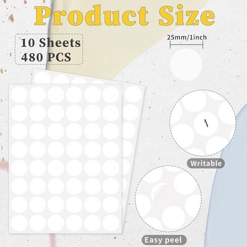Starboling 800Pcs 1 Inch Black Round Color Coding,Dot Stickers Labels,Can Writing for Office,Student Classroom and Other Scenarios in Saudi Arabia