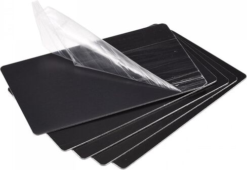 uxcell Blank Metal Card 80mm x 30mm x 0.8mm Anodized Aluminum Plate Black 10 Pcs in Saudi Arabia