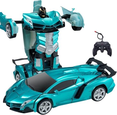 Remote Control Car Deformation Car, 1:18 Scale One Button Deformation to Robot, 2.4Ghz Remote Control 360° Rotation and One-Button Transform, Christmas Birthday Gifts for Boys Girls (Sapphire Blue) in Saudi Arabia