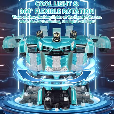 Remote Control Car Deformation Car, 1:18 Scale One Button Deformation to Robot, 2.4Ghz Remote Control 360° Rotation and One-Button Transform, Christmas Birthday Gifts for Boys Girls (Sapphire Blue) in Saudi Arabia