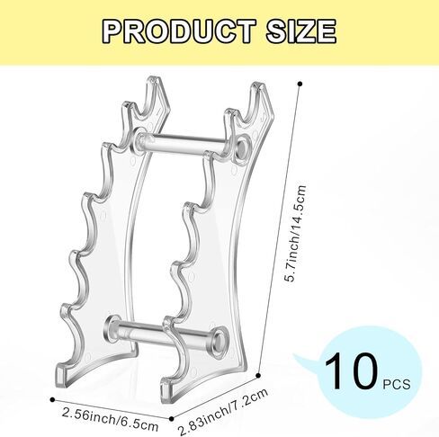 10 قطع من حامل القلم البلاستيكي، 6 فتحات، حامل عرض القلم، حامل قلم الحواجب، حامل فرشاة المكياج، حامل فرشاة عرض القلم الأفقي، منظم رف الفرشاة للاستخدام المنزلي والمدرسة والمكتب (شفاف) in Kuwait