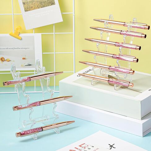 10 قطع من حامل القلم البلاستيكي، 6 فتحات، حامل عرض القلم، حامل قلم الحواجب، حامل فرشاة المكياج، حامل فرشاة عرض القلم الأفقي، منظم رف الفرشاة للاستخدام المنزلي والمدرسة والمكتب (شفاف) in Kuwait