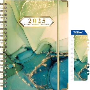 Weekly & Monthly 12 Months Planner 2025, 2025 Planner from Jan. 2025-Dec. 2025, 6.1"×8.5", Academic Planner 2025 with Tabs, Twin-Wire Binding, Thick Paper, Home or Office Use for Gifts