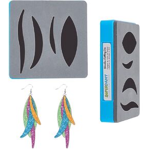 SUPERDANT Leather Cutting Die Geometry Earring Embossing Wooden Cutting Die Leather Cutting Mold Template Die Cuts for DIY Art Crafts Pendant Fabric Jewelry Making Christmas Decoration