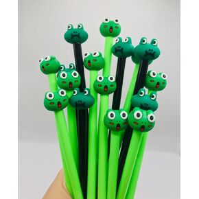 40 Pcs Cute Frog Pens Gel Ink Pens Fun Kawaii Pens Animals Writing Pens 0.5 mm Black Ink Cool Pens Novelty Fun Pens for Kids School Office Home Supplies Student Present Frog Party Favors