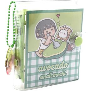 Mini Transparent Binder Notebooks with Keychain, Soft Plastic PVC 3 Round Rings Binder Planner Cover Notebook Protector with Inner Papers