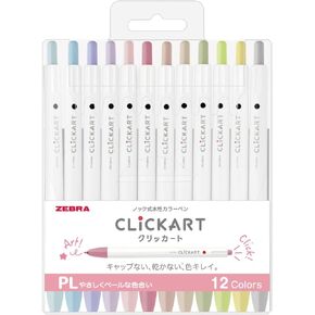 قلم زيبرا WYSS22-12CPL Clickart المائي، مجموعة ألوان PL12