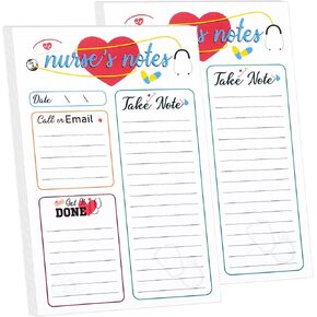 Nurse Appreciation Notepads 2 Pieces Adhesive Nursing Gifts Cute Nurse Notepad Funny Notepads Nurse Sticky Notes for Nurse's Day School Office Home Supplies