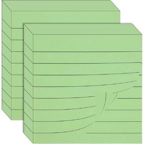 Mini Skater 2 Pack Sticky Notes with Line 7.5x7.5cm Self-Stick Book Tabs Paper Markers Sticky Notes Pad 100 Sheets (White)