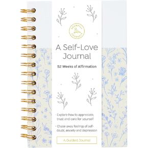 Promptly Journals, A Self-Love Journal: 52 Weeks of Affirmation (Heathered Pink, Linen/Leatherette) | Self-Care Journal | Stress Relief Journal | Wellness Journal for Women