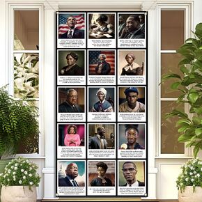 Black History Month Door Cover Historical African American Heritage Celebration Party Decorations February School Classroom Office Door Banner