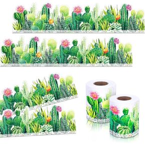 67.9 Ft Watercolor Bulletin Borders Stickers Cactus Trim Bulletin Chalkboard Decor, Meaty Rolled Border Bulletin Board Trim Borders Classroom Decoration Strips in Saudi Arabia