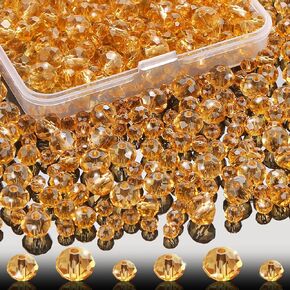 560 Pcs Briollete Crystal Glass Beads for Jewelry Making, Faceted Rondelle Crystal Beads with Box,Crystal Spacer Beads for DIY Craft Bracelets Charms Wind Chimes, 4/6/8mm (Purple)