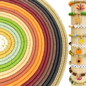 8200 PCS 20 Strands Purple Clay Beads Kit, Polymer Clay Beads for Bracelets Making, with Gold Spacer Beads, 6mm Neutral Beads for Friendship Bracelet, Earth Tone Beads for Adults