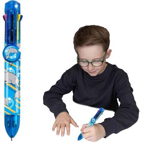 Penguin Multicolor Pen from Deluxebase. 8 in 1 Retractable Colored Ballpoint for School and Office Supplies, Writing Gifts and Party Favors.