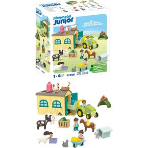 Playmobil Junior: Farm Adventure with Tractor, Trailer, and Animal Friends