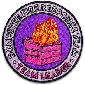 Dumpster Fire Response Team Patch 3 Inches Iron On/Sew On Embroidered Applique Patch for Clothes Backpacks Hats, Funny Dumpster Mental Health DIY Accessories Gifts for Mom Dad Friends Coworkers
