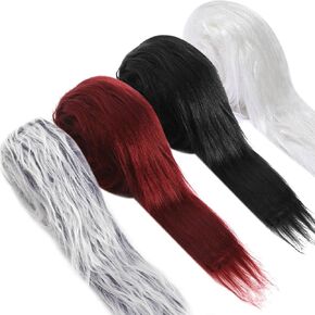 4 PCS Plush Faux Fur Fabric Pre Cut Rolls 2 x 59 Inch Soft Fluffy Fabric Trim Ribbon Synthetic Fur Precut Strips Fuzzy Craft Fur Cuts for Christmas Tree Garlands Decor DIY Gnomes Winter Costume Sewing