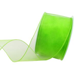 Baby Pink Organza Ribbon Spring Easter Wired Ribbon for Wreath Bows Crafts Gift Wrapping Pink Chiffon Ribbon for Home Birthday Party Wedding Easter Decorations 2.5" X 25 Yard in Kuwait