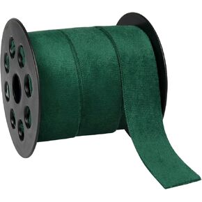 شريط مخملي أخضر، شريط مزدوج الوجه مقاس 1 بوصة × 10 ياردات لتزيين شجرة عيد الميلاد، وتغليف الهدايا، وصناعة القوس، وصناعة إكليل الزهور وغيرها من الحرف اليدوية in Kuwait
