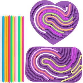 2 Pack Sensory Activity Board ,Sensory Fidget Toys, Autism Sensory Products, Silicone Calm Down Toy, Kids 3+ & Adults Activities for Travel, ADHD Toy, Sensory Toy