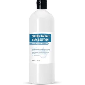 Sodium Lactate 60% (16 Ounce / 472 mL), Sodium Lactate Liquid for Soap and Lotion Making Natural Preservative and Buffering Agent, Natural Humectant Harder Bar of Soap