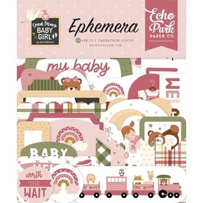 Echo Park Cardstock Ephemera 33/Pkg-Icons, Special Delivery Baby Girl