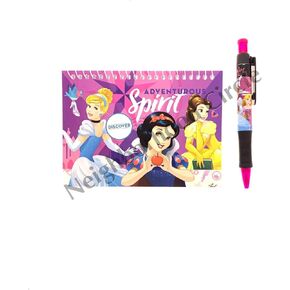 Disney Princess Authentic Licensed Spiral Notebook with Retractable Pen (Adventure Spirit)