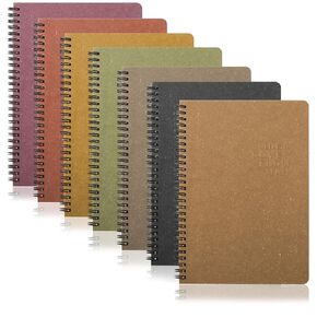 Rocutus Spiral Notebook، 8 عبوات من دفاتر الملاحظات الحلزونية الصغيرة، دفاتر ملاحظات حلزونية، دفاتر ملاحظات جامعية، دفاتر ملاحظات مخططة للموضوع (8.2 بوصة × 5.5 بوصة)
