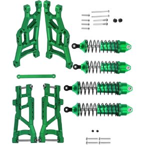 RC Upgrades Part for 1/10 Rustler VXL/Rustler VXL 2wd, Stampede VXL/Stampede VXL 2wd,Alloy Front Rear RC Shocks Absorber,Front Rear Suspension A Arms Hop Ups,Navy Blue
