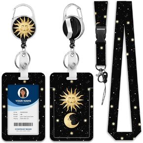 Lanyards for ID Badge Holder for Women Cute, Teacher Lanyard with ID Holder Clip,Retractable Keychain Badge Reel Heavy Duty, Teacher Nurse Work Office Gifts (#11:Sunflower)