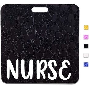 Nurse Badge Buddy Black RN Badge Card Horizontal Glitter Acrylic Badge Buddies Nursing Cards for Badges Identification Tags Student Nurse Work Gifts Medical Badge ID Card Office Accessories