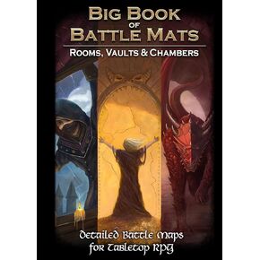 Loke BattleMats Big Book of Battle Mats - Rooms, Vaults & Chambers: RPG Map Book - 5E Compatible - 60 Maps - Wet/Dry Marker Safe - Perfect for 2 to 10 Players, Ages 12+