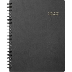 Teacher Planner 2024-2025, Deluxe Undated Lesson Planner Book 8.5" x 11" Includes 7 Periods, Daily Weekly and Monthly Organizers, Academic Jul 2024 - Jun 2025 Planner with Pocket, Page Tabs (Green)