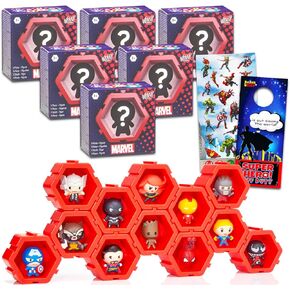 مجموعة هدايا الحفلات من Avengers Blind Box - حزمة مع 6 هدايا للحفلات من Marvel Nano Pods مع تماثيل صغيرة بالإضافة إلى ملصقات | مستلزمات الحفلات أفنجرز نانو بودز