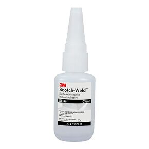 3M Scotch-Weld Surface Insensitive Instant Adhesive SI Gel, Clear, 20 Gram Tube