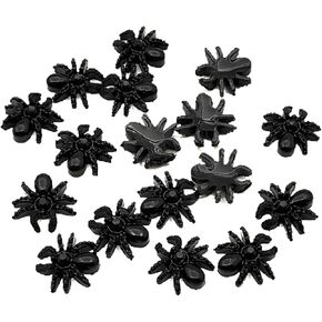 50PC Halloween Black Spider Resin Flatback Charms Craft Scrapbooking Embellishments Decoration Spider 13mm