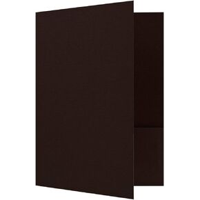 LUXPaper 9" x 12" Presentation Folders | Two Pocket | Dark Espresso Brown Linen | 100lb. Cover | 25 Qty