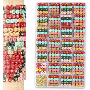 1800pcs Colorful Alphabet Letter Beads Kit with Gold Spacers & Crystal String - A-Z Charm Beads in 10 Vibrant Colors, Perfect for Personalized Friendship Bracelets & Jewelry Making……