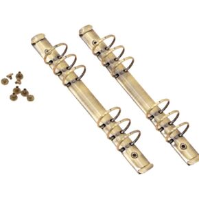 Craftelier - Kit of 2 Mechanisms for 6-Ring Filing Cabinets | Size Approx. 22,7 cm - Diameter of Rings 3,3 cm - Distance Between Rings 1,9 cm | Includes 8 Fixing Brackets |Rose Gold Color