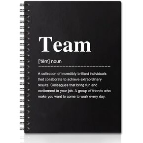 Team Definition Hardcover 160 Pages Blank Spiral Notebooks, Team Notebook, Team Appreciation Gift, Teamwork Gifts, Leaving Going Away Gifts for Team Members Coworker Employee