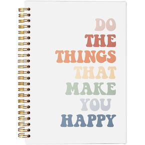 Inspirational Notebook Journal, Inspirational Gifts for Women Teenage Girls, Motivational Journals, Do the Things That Make You Happy Spiral Notebook Journal 5.5x8.3